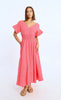 Pleated flutter sleeve midi dress by Molly Bracken