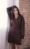 Modal v neck mini dress cocoa by P.Cill