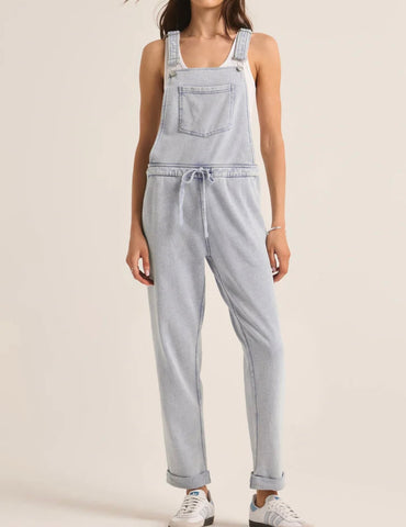 The knit denim overalls washed indigo by Z Supply