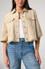 3/4 sleeve frayed flounce jacket khaki by Liverpool