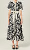 White and black printed midi dress by English Factory