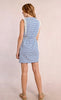 Blue and white cotton mini dress by Molly Bracken