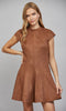 High neck faux suede dress by Fate