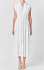 Pin tuck details sleeveless midi in white by Endless Rose
