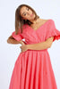 Pleated flutter sleeve midi dress by Molly Bracken