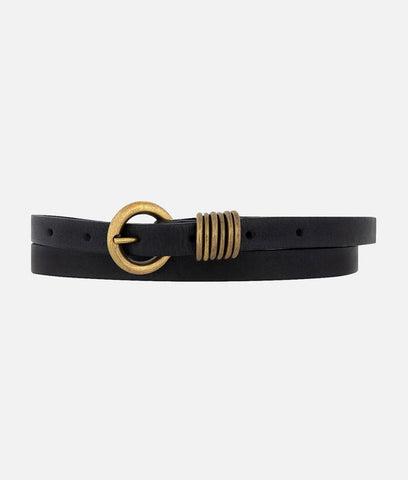 Skinny leather belt black by Amsterdam Heritage
