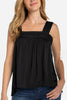 Sleeveless Woven Top with Pintuck Straps by Liverpool