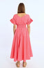 Pleated flutter sleeve midi dress by Molly Bracken