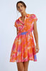 Orange multi colored shirt dress by Molly Bracken