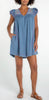 Flutter sleeve v neck woven dress slate by Liverpool