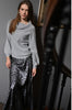Silver and black animal print maxi skirt by Molly Bracken