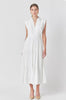 Pin tuck details sleeveless midi in white by Endless Rose