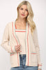 Rib knit closure cardigan oatmeal by Fate