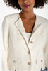 Collarless jacket scalloped hem cream by Liverpool