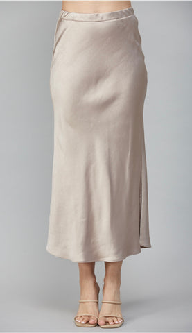 Heavy weight satin midi skirt by Fate