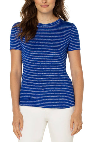 Slim fit crew neck tee in bombshell blue by Liverpool