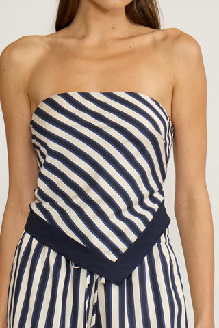 Nara scarf top navy stripe by Lucy Paris