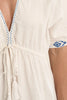 White maxi with blue embroidery by Molly Bracken