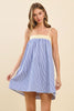 Blue and white striped dress with yellow bow by TCEC