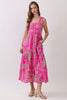 Magenta midi with green print by TCEC