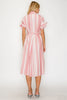 Crimson weave shirt midi Dress by Meet me in Santorini