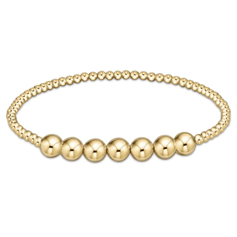 Classic gold beaded bliss 3mm bead bracelet- 6mm gold by Enewton