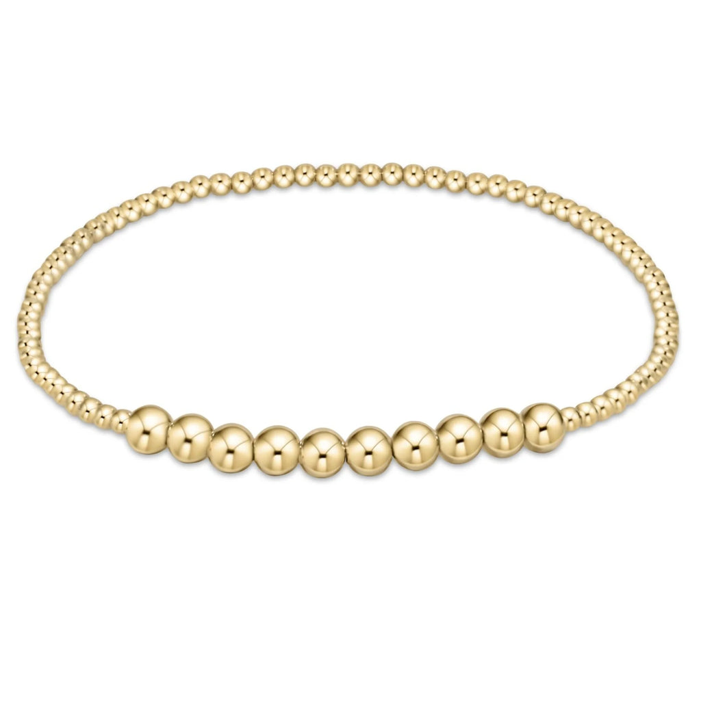 Classic gold beaded bliss 2mm bead bracelet-4mm gold by Enewton