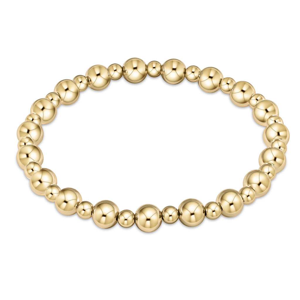 Classic grateful pattern 6mm bead bracelet- gold by Enewton