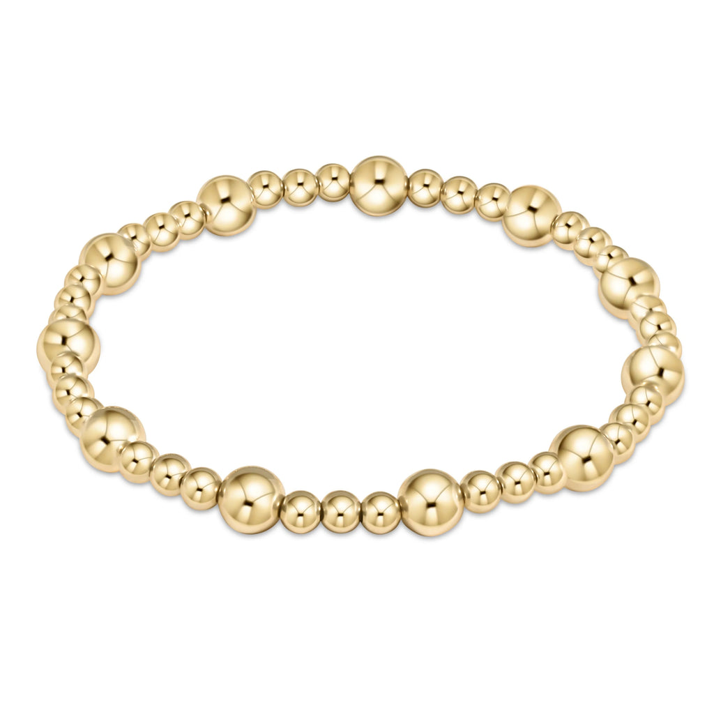 Classic sincerity pattern 6mm bead bracelet-gold by Enewton