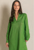 Collared Long Sleeve Dress in grass green by P Cill