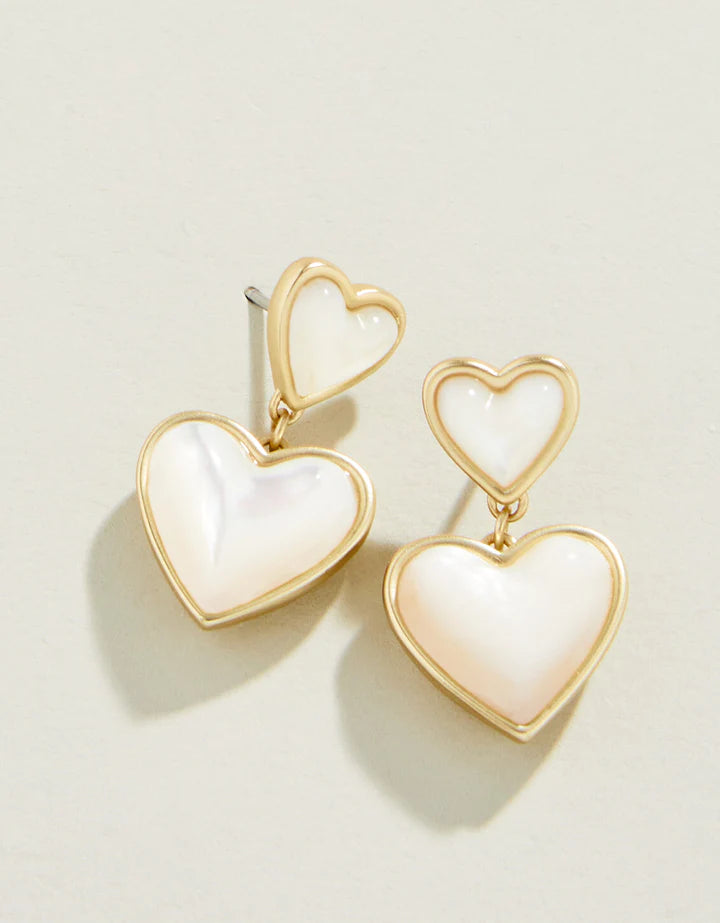 Full heart earrings mother of pearl by Spartina