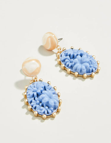 Floral Cabochon earrings blue by Spartina