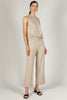 Scuba modal wide leg pants with bottom slits taupe by Before you
