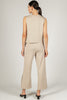 Scuba modal side binding wide leg pants in taupe by Before You