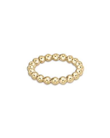 Classic gold 3mm bead ring by Enewton