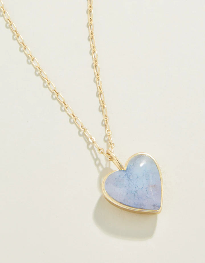 Full heart necklace 18” light blue