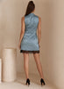 Seafoam satin mini brown lace by Lena