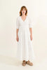 V neck tiered lace maxi white by Molly Bracken