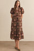 Brown floral print midi by Entro