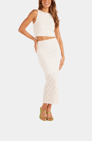 Solano diamond knit midi skirt by Mink Pink