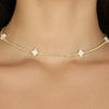 15" choker signature cross gold pattern 2mm bead off white by Enewton