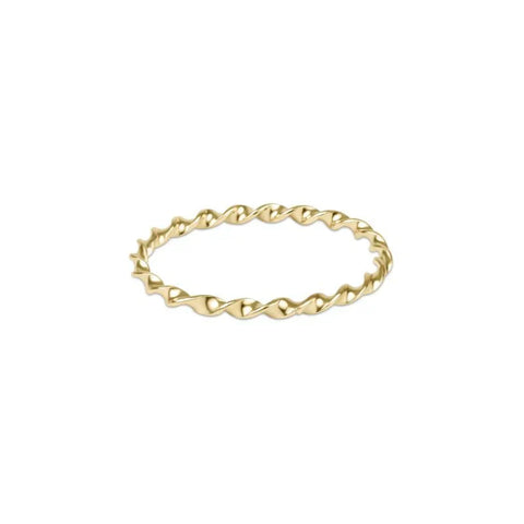 Classic gold twisted thin band ring By Enewton