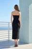 Black Knit Dress with Gold Button Detailing