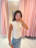 Yve extended sleeve funnel neck tee white by RD Style
