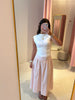 Yve extended sleeve funnel neck tee white by RD Style