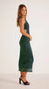 Astrid cutout midi in emerald by Mink Pink