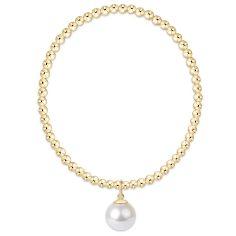 Classic gold 3mm bracelet classic pearl 10mm charm by Enewton
