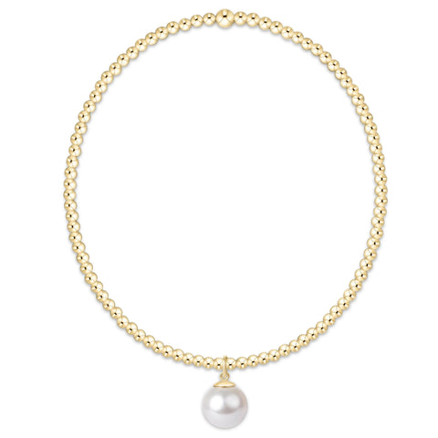 Classic gold 2mm bracelet classic pearl 8mm charm by Enewton