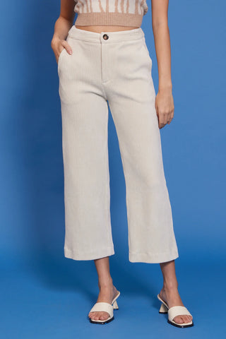 Bruna corduroy pant in ivory by Lucy Paris