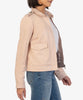 Alena Zip Faux Suede Jacket in powder pink by Kut from the Kloth